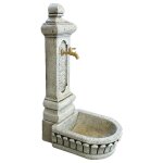 Anaparra - fontaine plaza publique en pierre reconstitue 65x50x125cm.