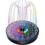 Fontaine solaire d'ext�rieur � led, pompe flottante de bassin 3w avec batterie, lumi�res led color�es ...