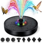 Fontaine solaire extrieure flottante, 3w pompe bassin solaire avec batterie, lumires colores led et ...