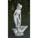 Fontaine statue classique en pierre reconstitue femme y mer 46x31x88cm.