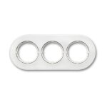 Plaque 3 postes porcelaine blanche do low - fontini