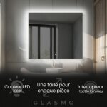 Foram - miroir lumineux de salle de bain 120x70 cm ellie - horizontal rectangulaire moderne miroir avec ... Foram - miroir lumineux de salle de bain 120x70 cm ellie - horizontal rectangulaire moderne miroir avec ...