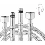Forehill - lot de 2 tuyaux flexibles tress�s en acier inoxydable pour mitigeur de cuisine / lavabo monobloc ...