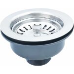 Bonde d'vier sans trop plein panier inox  114 mm 1', acier inoxydable + abs, bonde + panier - forehill ...