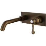 Forehill - robinet de lavabo mural encastr� r�tro en cuivre antique robinet mitigeur murale lavabo m�langeur ...