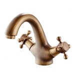 Forehill - robinet mlangeur de lavabo bronze, avec 60cm tuyau de raccordement x2