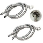 Forehill - tuyau de raccordement g 3 / 8 dn6 de 80cm de longue pour robinet d'eau, filetage de compression ...