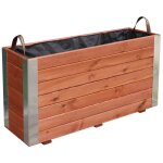 Bac à fleurs en bois lasuré 100 x 30 x 50 cm bambou Bac à fleurs en bois lasuré 100 x 30 x 50 cm bambou