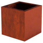Bac � fleurs carr� en acier corten 24l