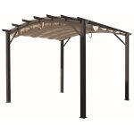 Foresta - habrita pergola arche structure mixte aluminium / acier gris anthracite 11, 22 m2 toiture �cru ...