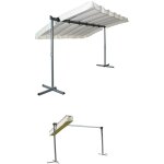 Foresta - habrita pergola marquise 3, 60 x 2, 50 m gris anthracite 9 m2 toile pivotante et extensible ...