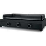 Plancha gaz fonte emaillee modern 75cm caisson acier noir