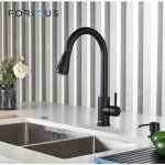 Forious robinet cuisine, mitigeur d'�vier de cuisine, douche extensible 3 voies - rotatif 360� - noir ...