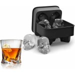 Forme de crane 3d formes de plateau de moule  glaons en silicne sans bpa noir avec couvercle pour ...