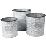 Lot de 3 cache pots mtal bloom