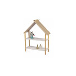 �tag�re biblioth�que maison bois et blanc chambre enfant - 78x30x101cm