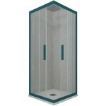 Forte - cabine parois douche coulissante 75x75 vert night watch kolors