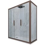 Forte - cabine parois douche coulissante 80x120 chocolat glam duo