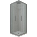 Forte - cabine parois douche coulissante 80x80 gris argent kolors