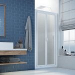 Forte - porte douche en niche saloon 90 cm h 190 en acrylique mod. delta