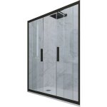 Forte - porte parois de douche coulissante 130 cm noir matt niche glam