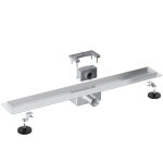 Fortifura galeria caniveau de douche 160cm sans grille avec bride de sol inox