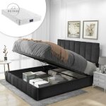 Fortuna lai lit double, lit rembourr 140 x 200 cm, cadre de lit avec sommier  lattes, space de rangement, ...