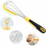 Memkey - fouet acier inoxydable avec silicone poign�e & racloir, fouet oeuf whipping manuel cuisine inox ...