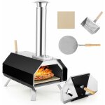 Costway - four  pizza extrieur portable en acier inoxydable avec pierre  pizza de 30, 5cm, four  ...