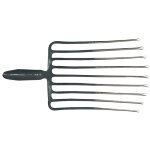 Fourche � cailloux 9, longueur des dents 330 mm avec douille � ressort, sans manche acier, laqu�e rouge ...