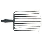 Fourche  cailloux 9, longueur des dents 330 mm avec douille  ressort, sans manche acier, laque rouge ...