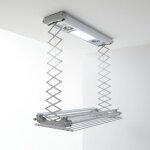 Foxydry air, Étendoir, séchoir à linge électrique à plafond, à suspendre au mur, télécommandé, sans encombreme ... Foxydry air, Étendoir, séchoir à linge électrique à plafond, à suspendre au mur, télécommandé, sans encombreme ...