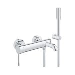 Essence robinet de baignoire avec inverseur et raccords avec ensemble de douche chrome - grohe Essence robinet de baignoire avec inverseur et raccords avec ensemble de douche chrome - grohe