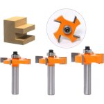 Fraise � rainurer et languette - 4 lames - queue de 8mm - outil de travail du bois - portes, tables, ...