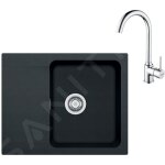 Franke - colonnes - ensemble t94, évier en tectonite oid 611 - 62 et mitigeur fp 9000. 031, noir / chrome ... Franke - colonnes - ensemble t94, évier en tectonite oid 611 - 62 et mitigeur fp 9000. 031, noir / chrome ...