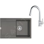 Franke - colonnes - set de cuisine g258?k, �vier en fragranit mrg 611 + robinet fs 3229. 031, gris pierre ...