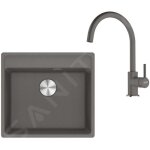 Franke - colonnes - set de cuisine g274?k, �vier en fragranit mrg 610 - 52 + robinet fc 6018. 084, gris ...