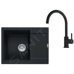 Franke - colonnes - set de cuisine g275m?, �vier en fragranit mrg 611 - 62 + robinet fn 6018. 901, noir ...