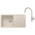 Franke - colonnes - set de cuisine g280sa, vier en granit bfg 611 + robinet fc 6018. 082, sahara 114. ...