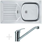 Franke - colonnes - set de cuisine n48, �vier en inox etn 614 6 / 4' nova + robinet fb 250, chrome 101. ...