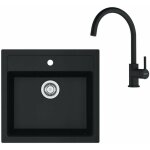 Franke colonnes - set de cuisine t122?, �vier en tectonite sid 610 + robinet fn 6018. 901, noir / noir ...