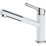Franke - orbit - mitigeur d'�vier fc 3055. 094 avec douchette extractible, chrome / blanc - glace 115. ...