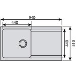 Franke - vier de synth�se orion 1 cuve + 1 �gouttoir urban grey france s. a. s