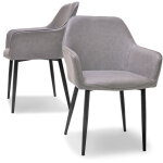 Milano - ensemble de 2 chaises design en simili cuir recouvert de gris anthracite. ensemble de 2 chaises ...