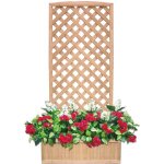 Patio - jardinière treillage 90x32xh180 cm en bois tropical Patio - jardinière treillage 90x32xh180 cm en bois tropical