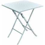 Fraschetti - table carr�e pliante en acier et en r�sine camping polyrattan levante