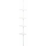 Free - barre d'angle de douche, tablettes modulables, acier laqu / plastique, blanc ran2765 - compactor ...