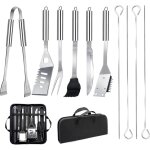 11pcs ensemble ustensiles barbecue professionnel kit accessoires grill barbecue pratique avec sac portable ...