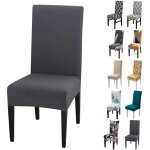 Lot de 6 housses de chaise extensibles universelle - moderne - gris Lot de 6 housses de chaise extensibles universelle - moderne - gris