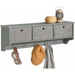 Frg282 - hg portemanteau mural �tag�re 3 tiroirs meuble d'entr�e penderie mural ? gris - sobuy